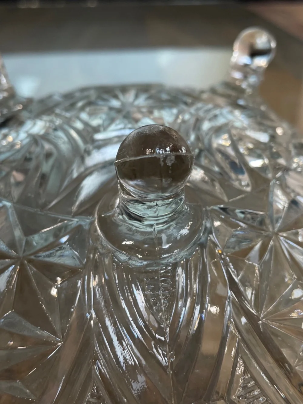 Vintage Glass Bowl on Tripod Feet